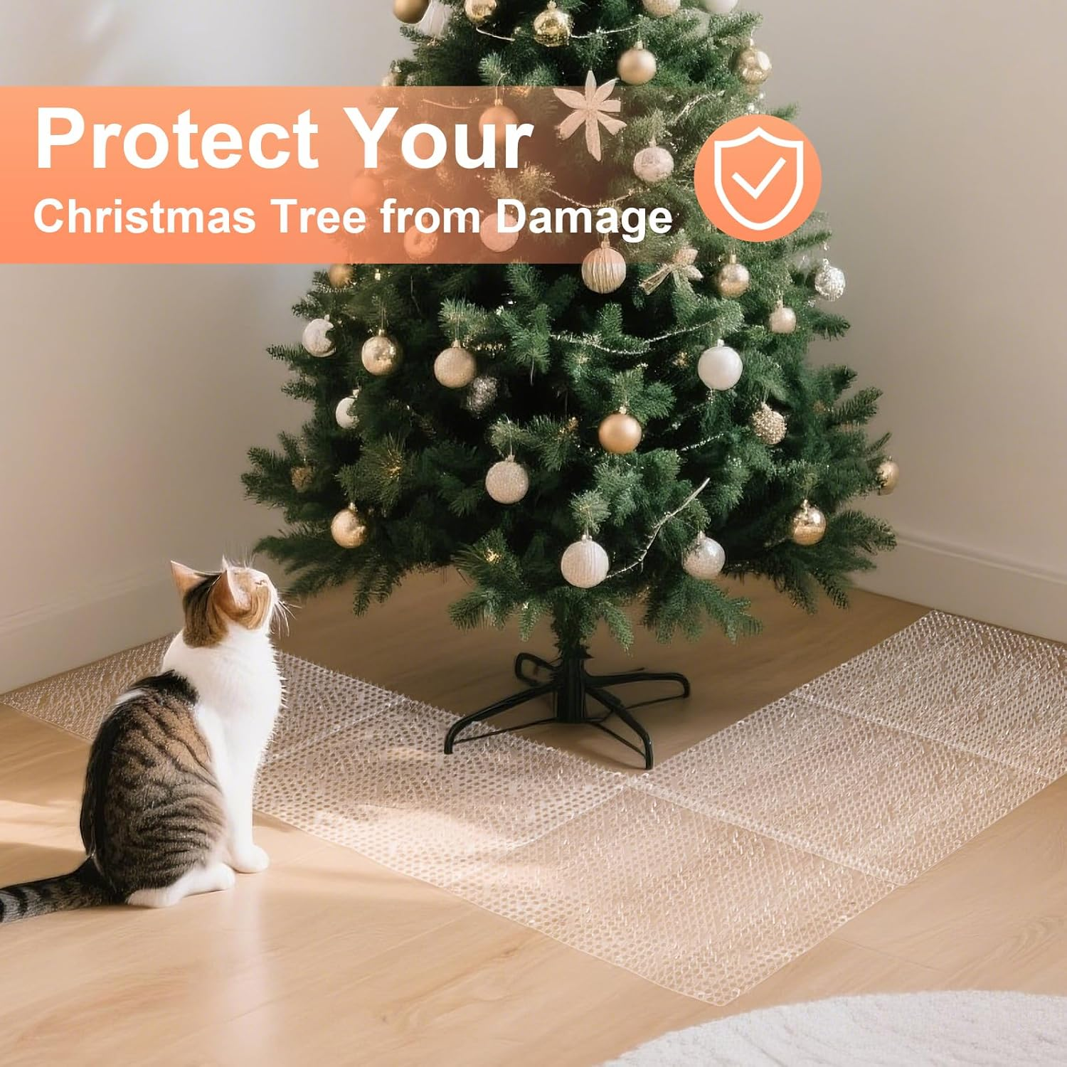 Uross Scat Mat for Cats -10PCS Sharper Deterrent Mat with Spikes Indoor Cat Repellent Outdoor Scat Spikes Pet Countertop Deterrent Keep Cats off Counter image number 2