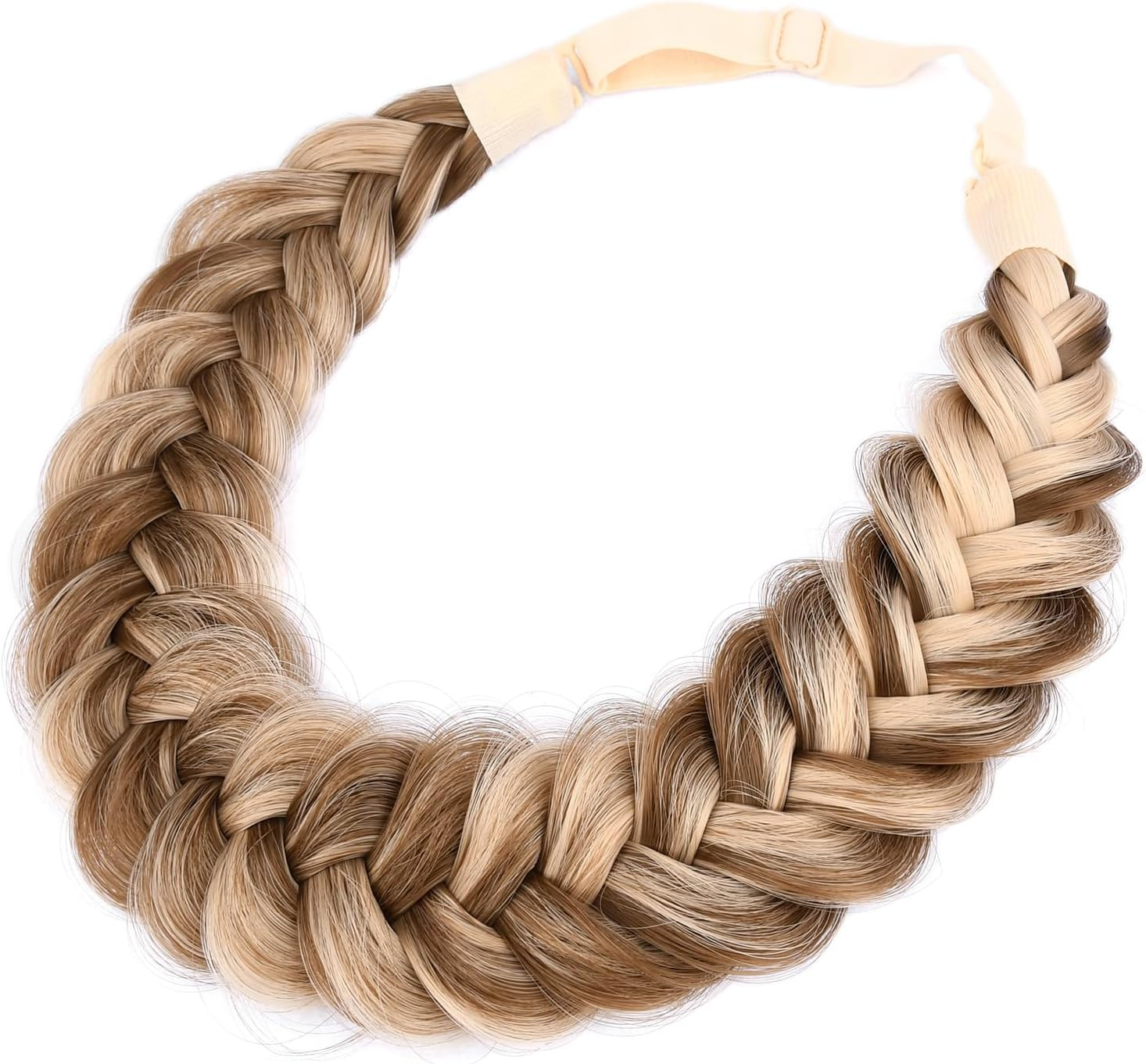 Gledola Messy Synthetic Hair Braided Headband Classic Chunky Wide Braided Headband (Highlighted) image number 1