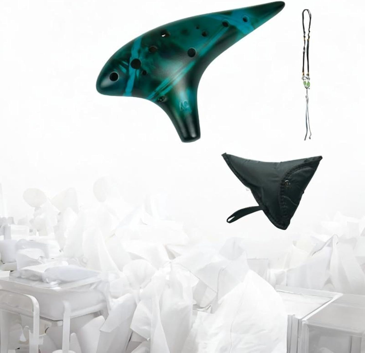 12 Hole Ocarinas Musical Instrument Pure Tone Beautiful Ocarina Instrument for Beginners Gift, Blue image number 6