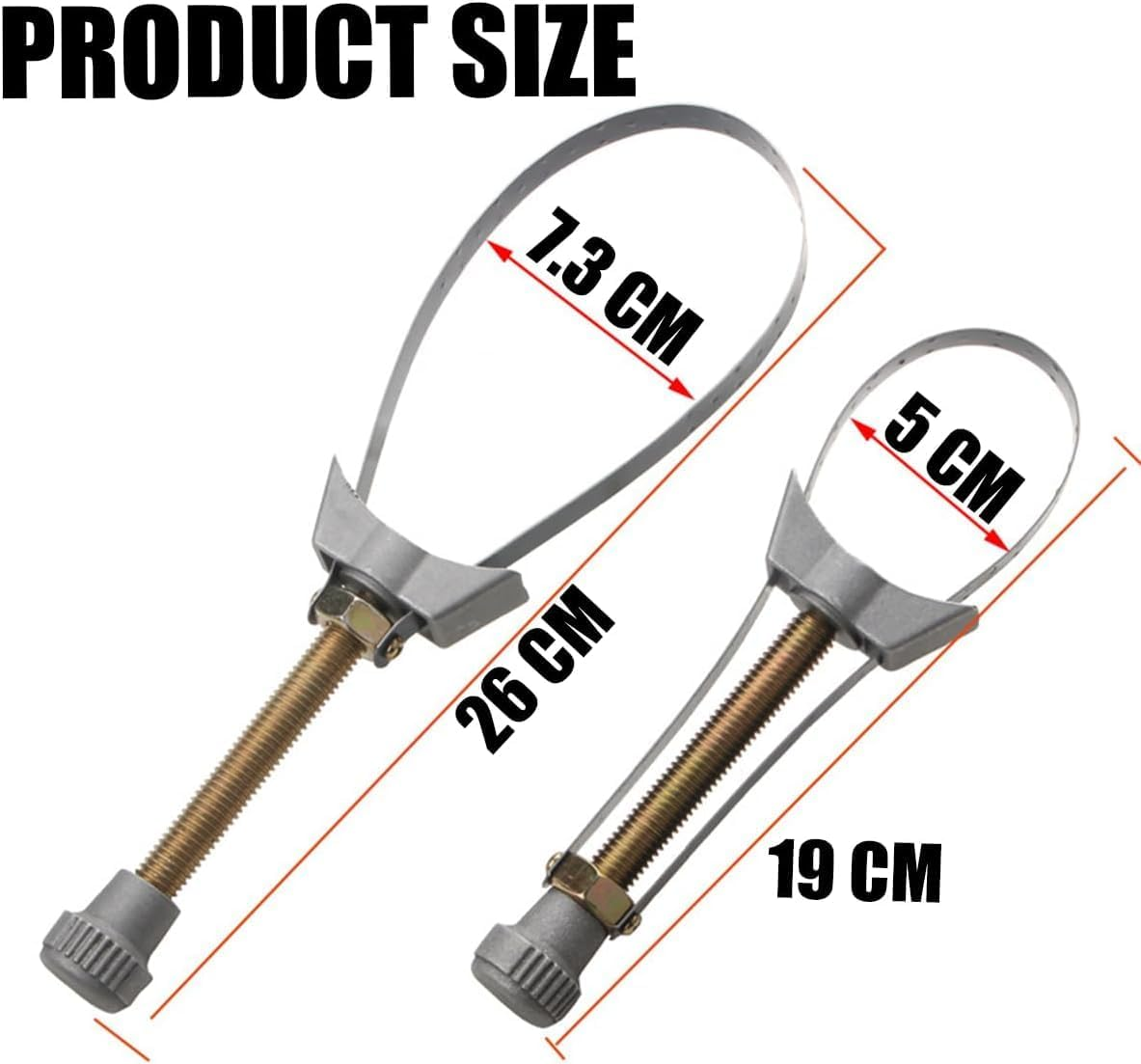 Adjustable Oil Filter Wrench - Oilfilter Removal Tool with Non-Slip Strap for Cars, Trucks, Excavators (1-Piece) image number 6