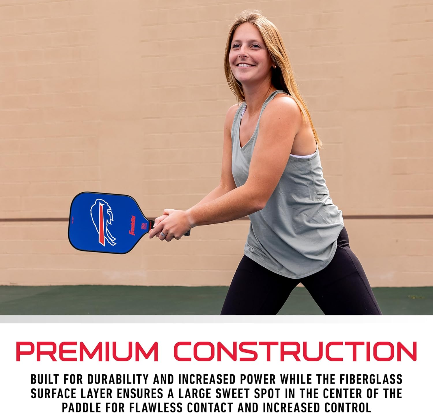 Franklin Sports NFL Pro Pickleball Paddle &ndash; 13MM Signature Series Pro Pickleball Paddle with Maxgrit Surface - Official NFL Team &ndash; USAP Approved - Premium Quality - Authentic NFL Team Logos image number 2