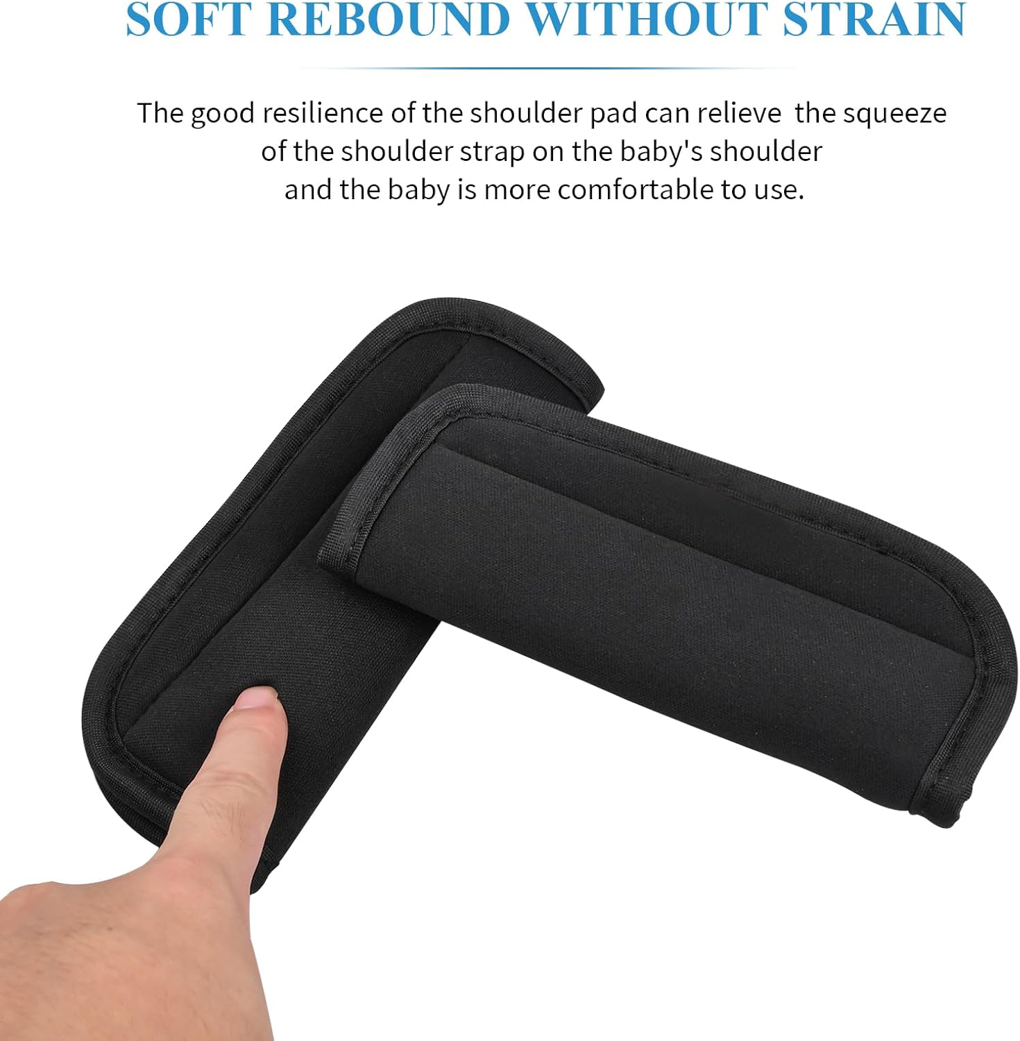 Shoulder Strap Covers for Stroller Baby 2 Pieces Baby Stroller Car Seat Strap Covers Universal, Seat Belt Pads for Kids, Car Seatbelt Strap Covers, Pushchair Strap Covers, Soft Seat Belt Cushion image number 2