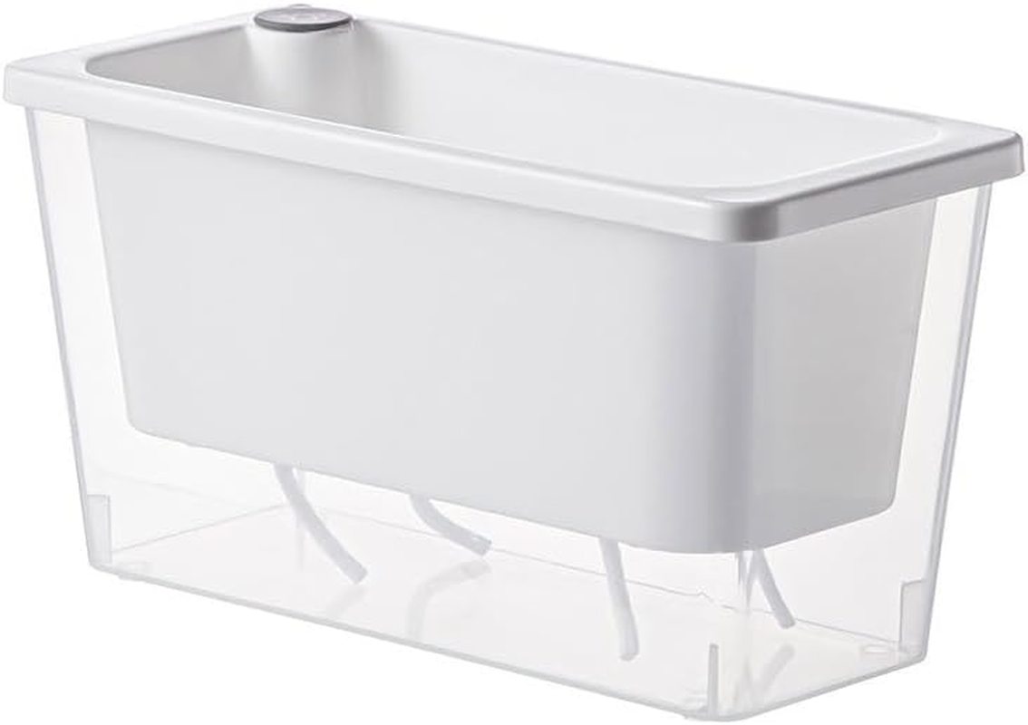 AIMALL Self-Watering Square Planter for Indoor Gardening, Balcony Vegetable Pot with Absorbent Cotton, Lazy Self-Priming Flower Pot, 10.43"X4.72"X5.5"