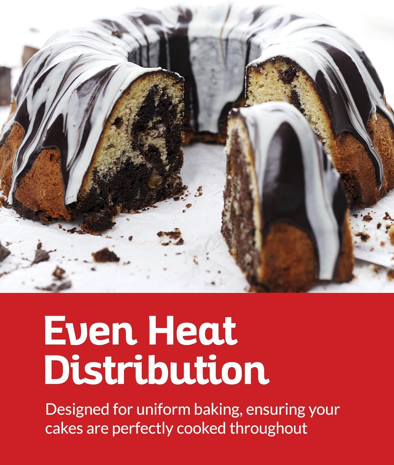 Boxiki Kitchen Premium Non-Stick Silicone Fluted Ring Cake Tin &ndash; Heavy-Duty Steel Frame, BPA & PFOA Free &ndash; Durable Cake Tin for Baking &ndash; No Warping, No Shape Loss