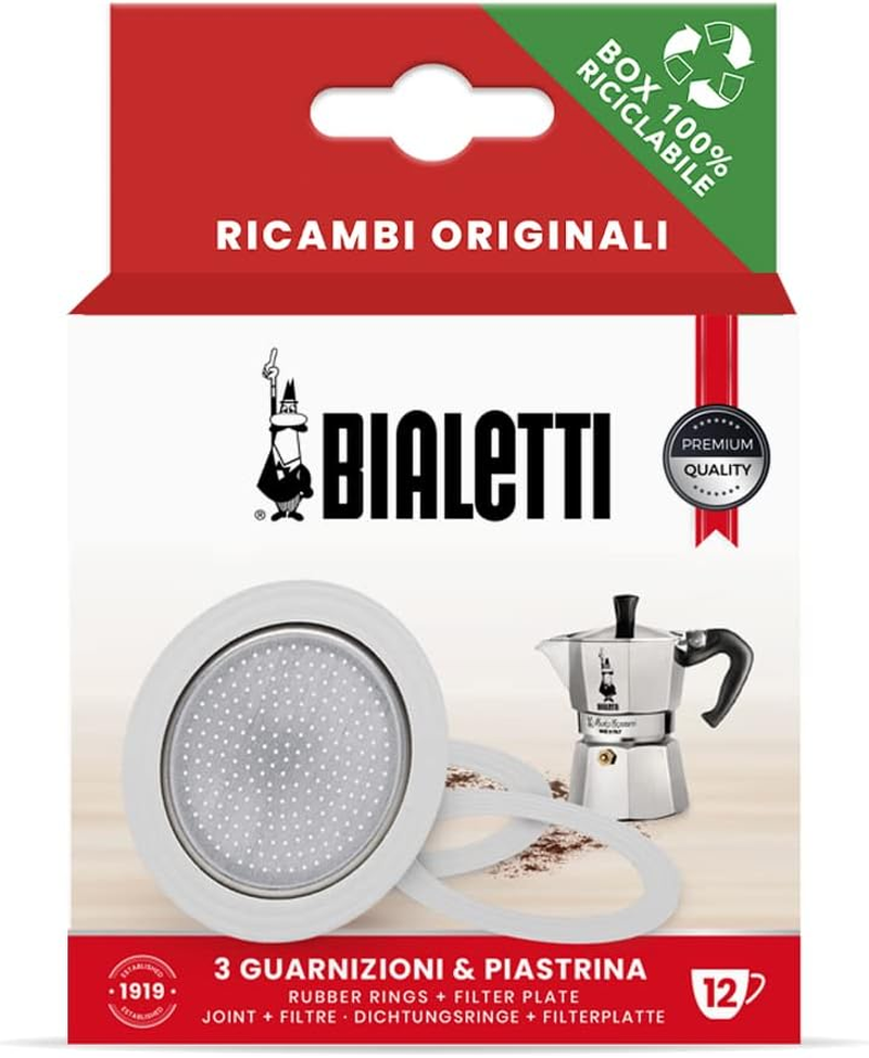 Bialetti Spare Parts, Includes 3 Gaskets and 1 Plate, Compatible with Moka Express, Fiammetta, Break, Happy, Dama, Moka Melody, Alpina, Moka Timer and Rainbow (3/4 Cups) image number 5