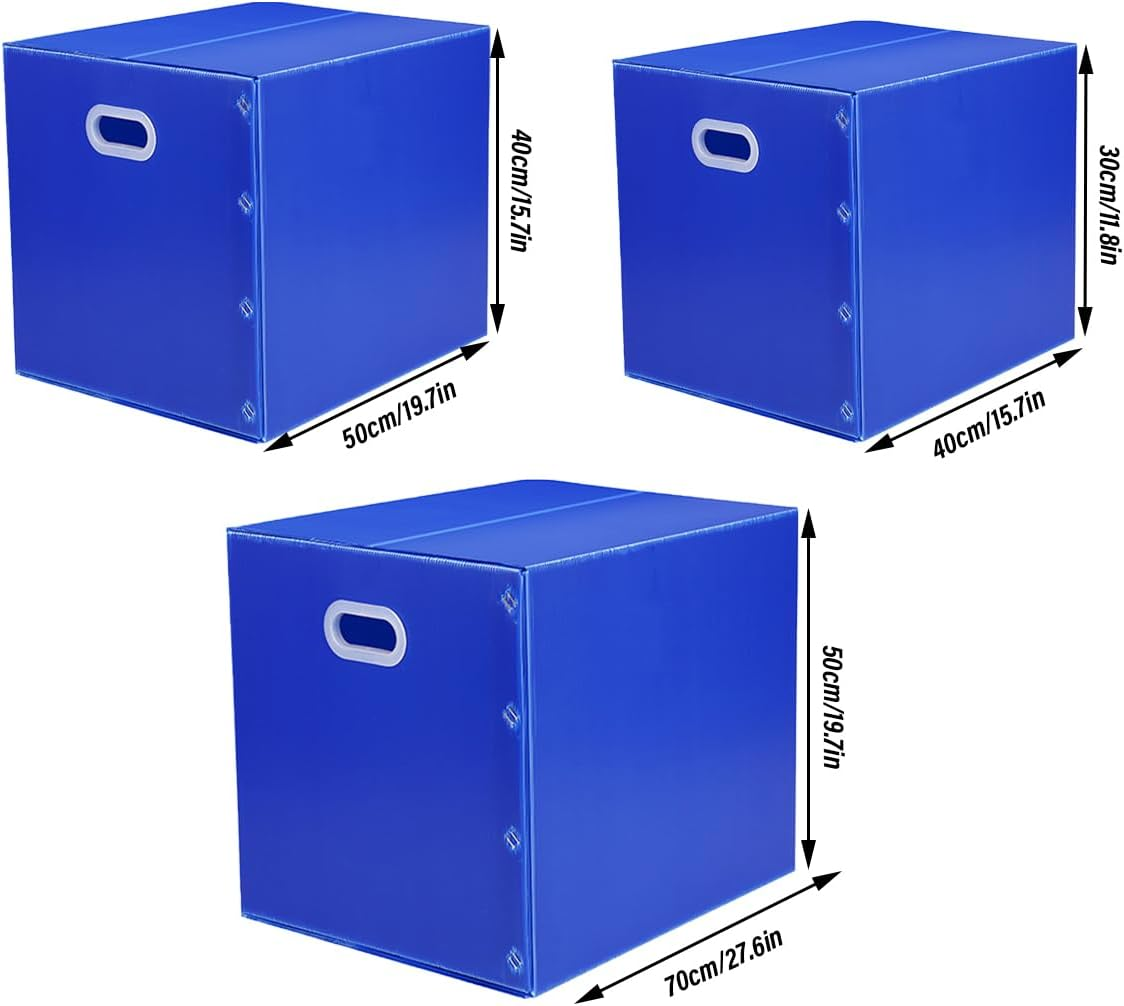 AIMALL Large Capacity Foldable Plastic Storage Box, Waterproof Moving Organizer with Handles, Sturdy PP Material for Home, Office, Warehouse, Available in 30X40Cm, 40X50Cm, 50X70Cm image number 3