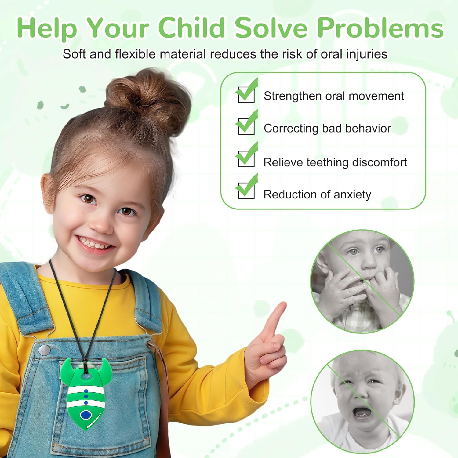 MR.TIMELAG Chew Necklaces for Adults and Babies - Rocket Scorpion 4 Piece Set, Bpa-Free Silicone Sensory Chew Necklaces for Anxiety Relief, Easy to Hold, with Massage Blocks to Relieve Teething Pain image number 6