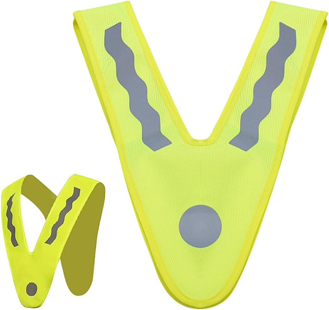 Weenwill Kids Hi Vis Vests,2 Pcs Reflective Safety Vest for Kids V-Shaped Jackets Children'S High Visibility Reflective Waistcoat for Cycling,Night Running,Dog Walking,Kid'S Outdoor Activities, Yellow image number 2