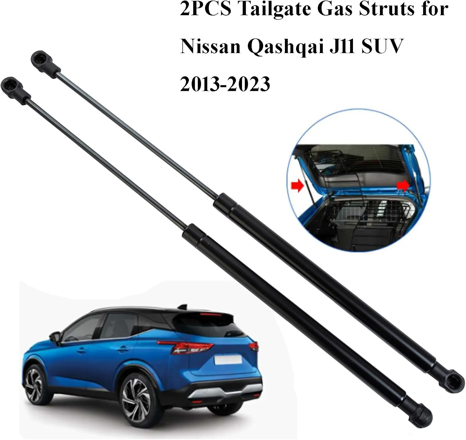 AONNOUS Rear Tailgate Boot Gas Struts Compatible with Nissan Qashqai 2013 2014 2015 2016 2017 2018 2019 2020 2021 2022 2023 J11 ;Boot Trunk Lift Support Shock Damper image number 5
