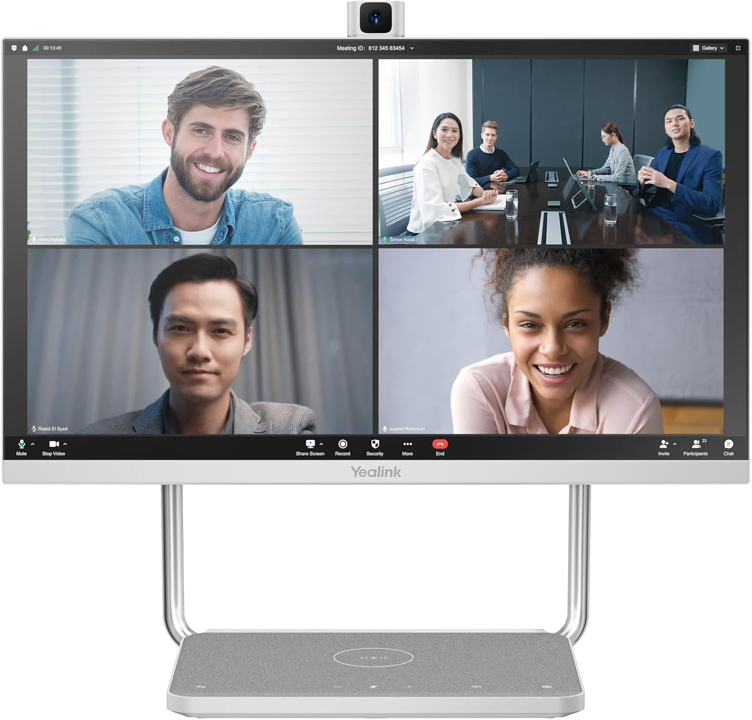 Yealink A24 Deskvision Teams Display for Personal Collaboration, 24-Inch Display, Dark Grey image number 2