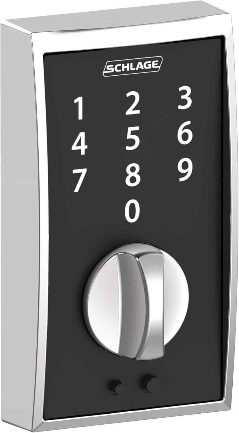 Schlage Touch Camelot Deadbolt (Bright Chrome) BE375 CAM 625
