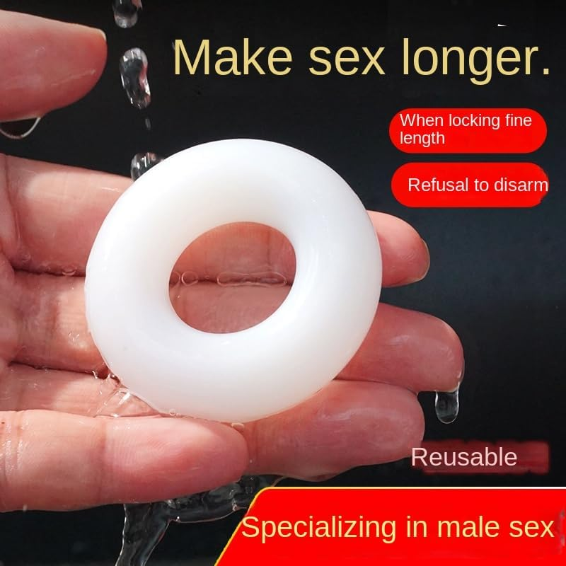 Silicone Rings for Men and Women, Waterproof, Suitable for Shower, Bath, Swimming, Games, Time Delay Lock Shackle image number 1