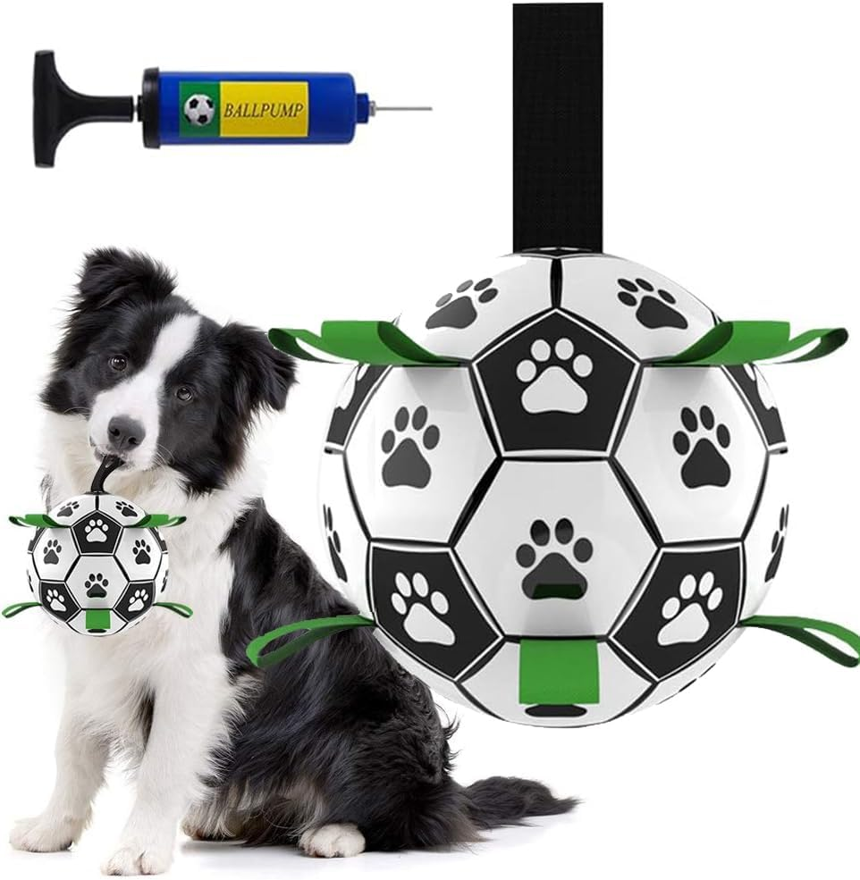 Mumoo Bear Dog Ball Dog Soccer Ball with Grab Tabs Interactive Dog Toys Herding Ball for Dogs Rubber Ball Dog Balls for Small & Medium Dogs Jolly Balls for Dogs image number 1