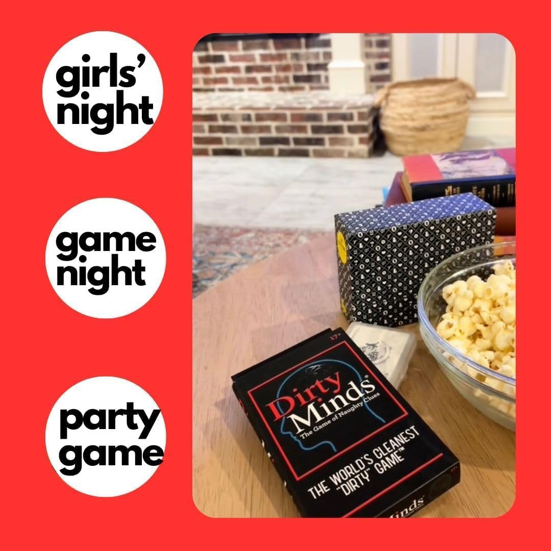 Dirty Minds Card Adult Party/Of Naughty Clues. Excited & Exhausted, Sex Romantic Game for Couples with 50 Cards image number 2