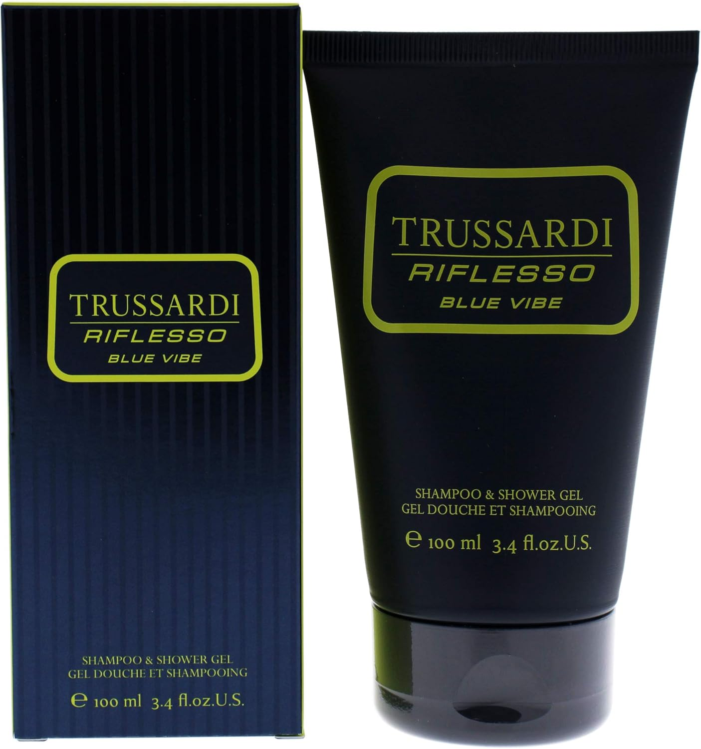 Trussardi Riflesso Blue Vibe for Men 3.4 Oz. Shampoo and Shower Gel, 100 Ml