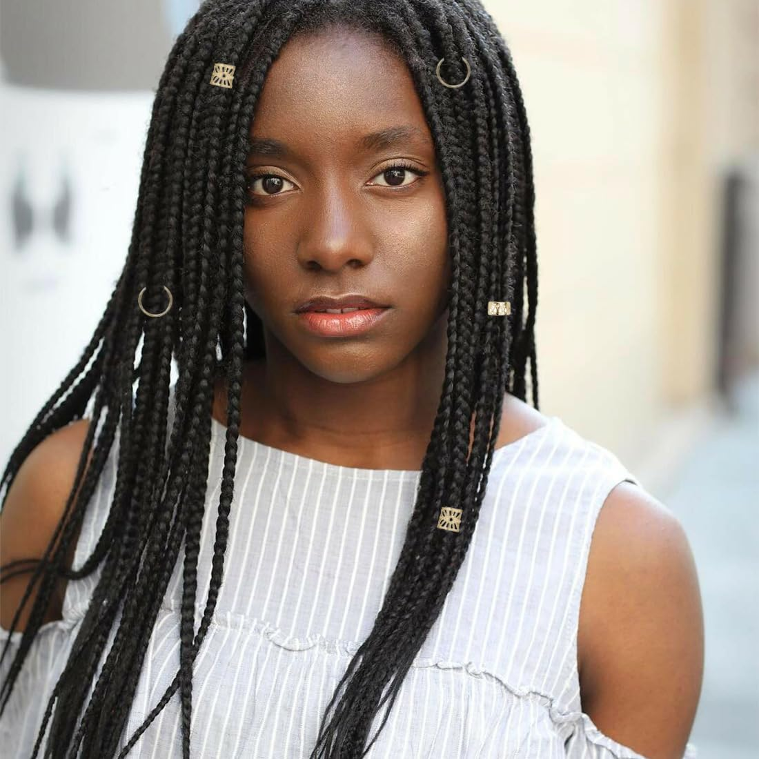 80 Pieces Gold Hair Accessories for Braids, Jewellery for Hair, Cuff Clips for Dreadlock Accessories, Hair Spiral Clips Hair Accessories for Dreadlocks for Men, Women, Girls and Boys Braids image number 1