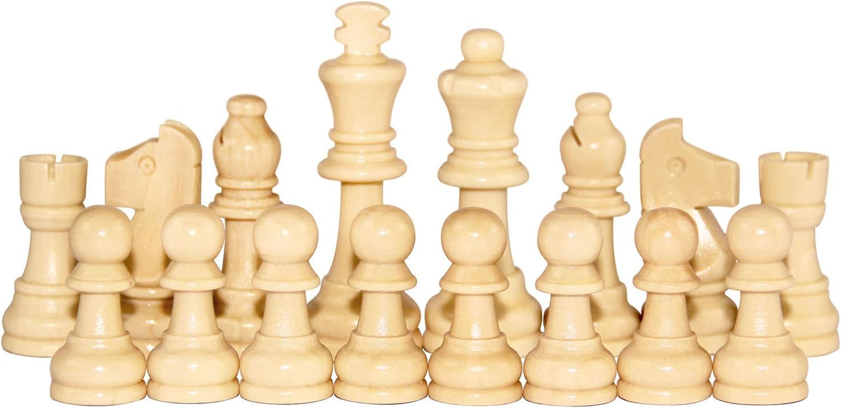 ASNEY Wooden Chess Pieces, Tournament Staunton Wood Chessmen Pieces Only, 3.15" King Figures Chess Game Pawns Figurine Pieces, Includes Storage Bag image number 6