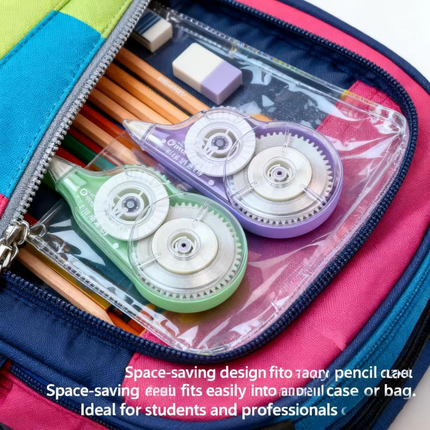 6 Pack Mini Correction Tape, Differentcolor Cute Transparent White Out Tape for School Office Supplies, Instant Dry Correction Tape for Students, Girls Stationery (6 Colors) image number 4