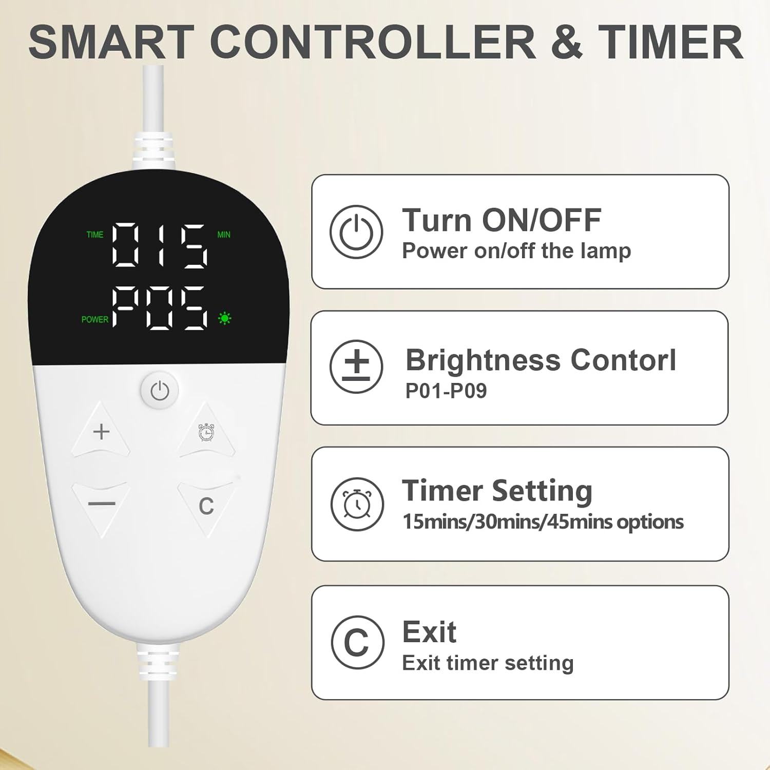 Red Light Lamp with Base, Trayvespace Infrared Light with 15/30/45Mins Timer, 100Leds Adjustable Height & Angle & Brightness Infrared Red Lamp (660Nm&850Nm&940Nm) image number 3