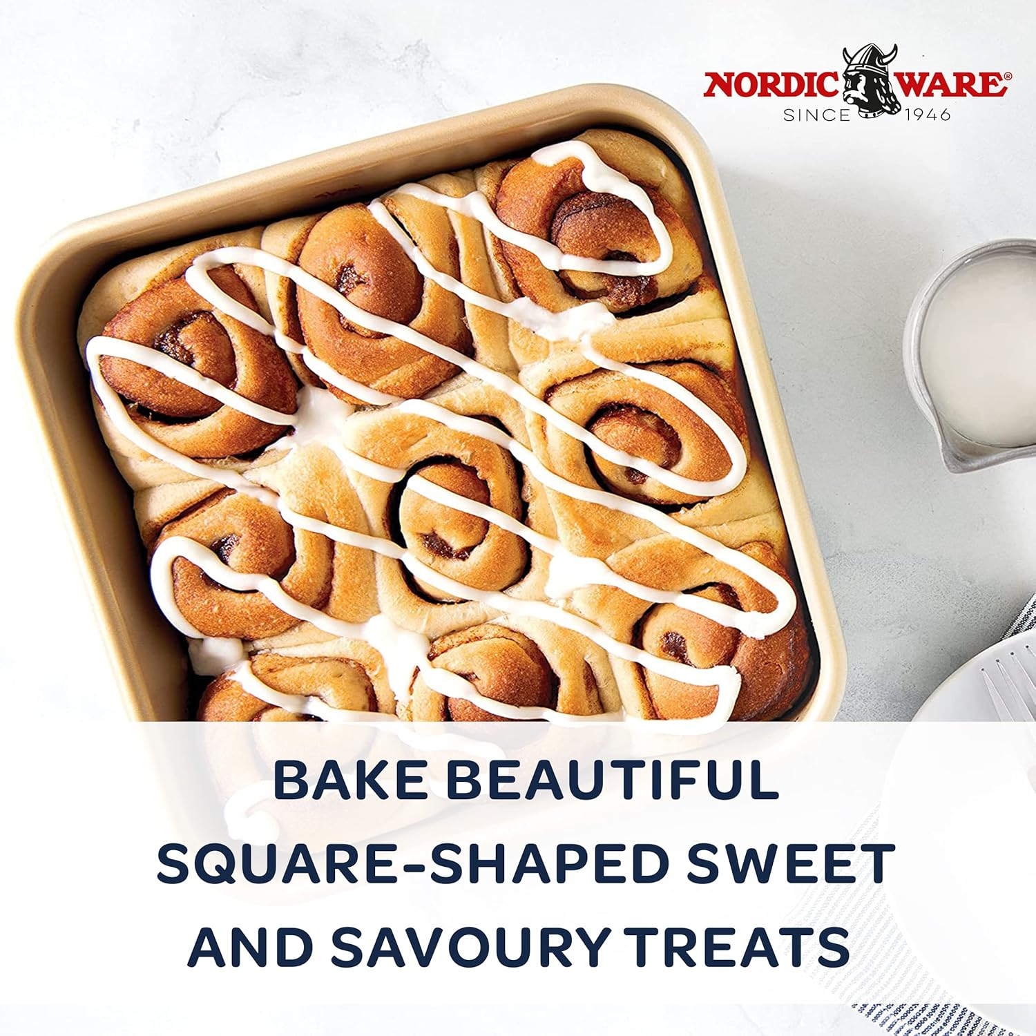 Nordic Ware Natural Aluminum Nonstick Commercial Square Cake Pan, Silver, 9 Inch image number 3