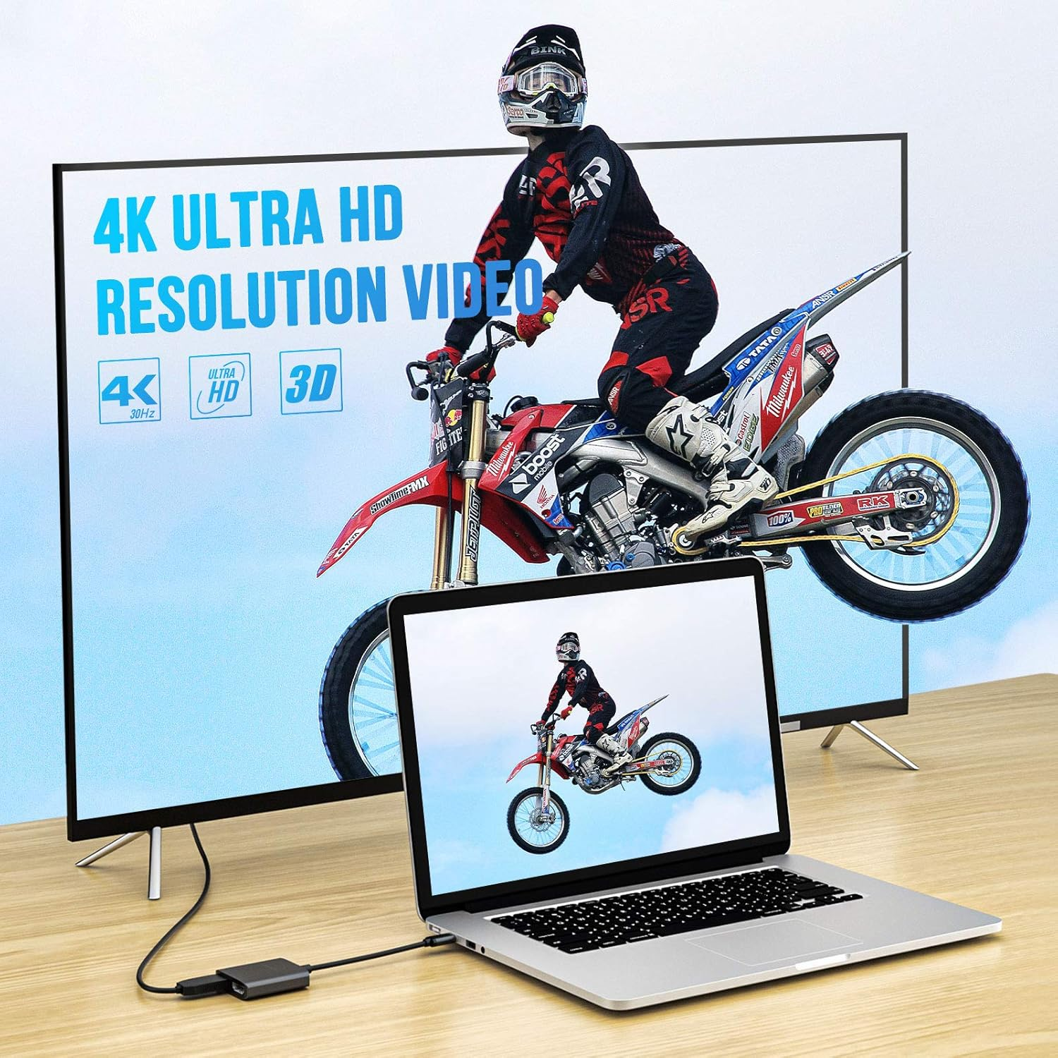 USB C to Dual HDMI Adapter, Type C to HDMI Converter,Hdmi Dual Monitor Adapter 4K @60Hz for Macbook/Macbook Pro 2020/2019/2018,Macbook Air,Chromebook Pixel,Surface Book 2, Etc image number 5