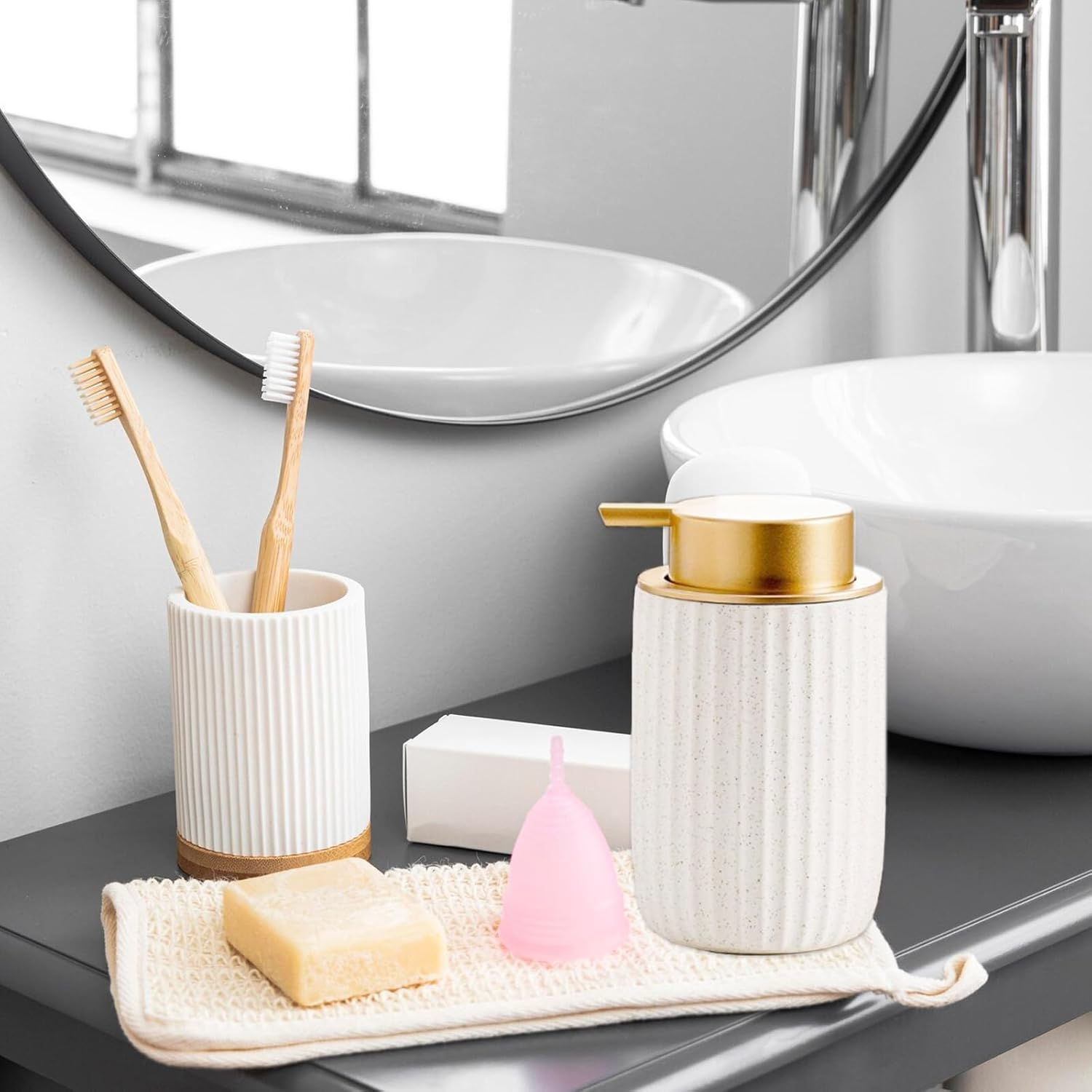 Ceramic Foaming Soap Dispenser, 12 Oz Hand Soap Foam Dispenser, Refillable image number 5