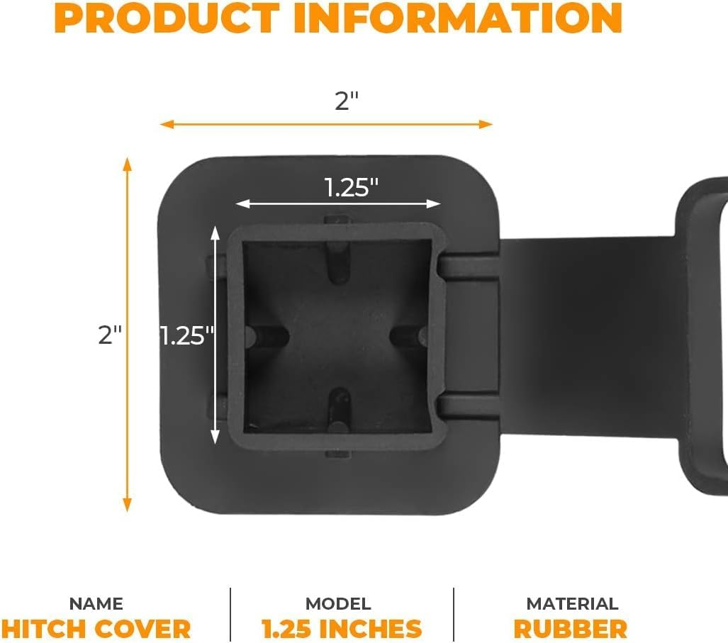 2Pcs Rubber Trailer Hitch Covers,Anti-Loss Trailer Hitch Plug Caps,Trailer Hitch Cover Plug Caps,Trailer Hitch Cover Plug Cap Insert Receiver Hitch Cover,Trailer Rubber Hitch Cover Plug Caps,1.25Inch image number 3