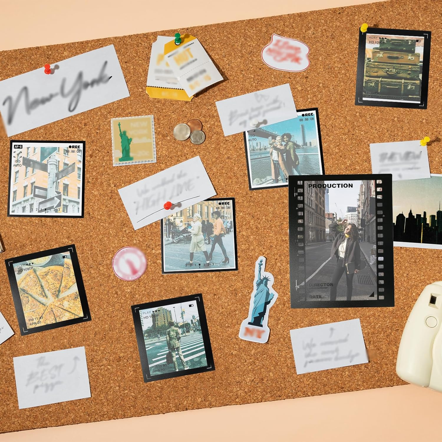 NILLOS Retro Camera Stickers, 45 Sheets Vintage Filmstrip Stickers for Art Crafts, Scrapbooking, Card Making (3 Themes) image number 2