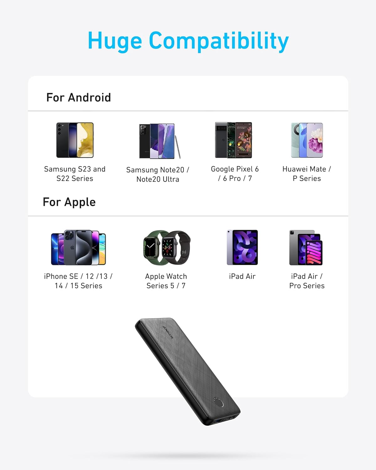 Anker Power Bank, Compact Portable Charger 10,000Mah, One of the Slimmest and Lightest Battery Pack with High-Speed USB C Input & Output for Iphone 16/15 Series, Ipad, Samsung Galaxy, Pixel, and More image number 2