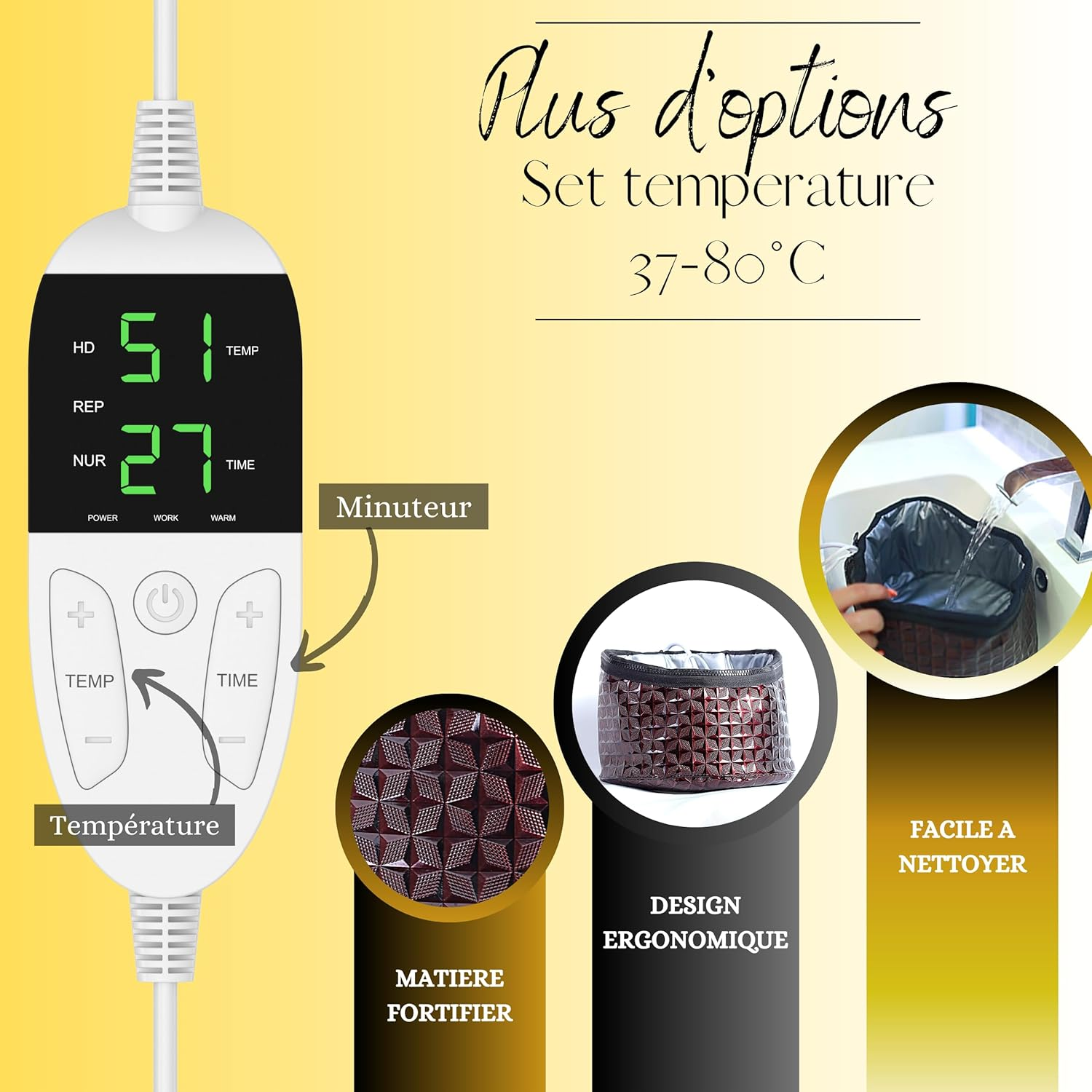 Hair Heating Cap, Deep Care, Heating Helmet for Hair with LCD Display, Temperature and Time Control, Adjustable Steam Cleaner, Heated Helmet for Afro Hair, Steamer image number 3