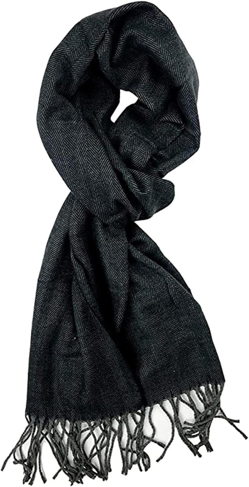 Runtlly Men'S Winter Scarf Soft Classic Cashmere Feel Scarves Unisex - 8-9 Camel image number 5