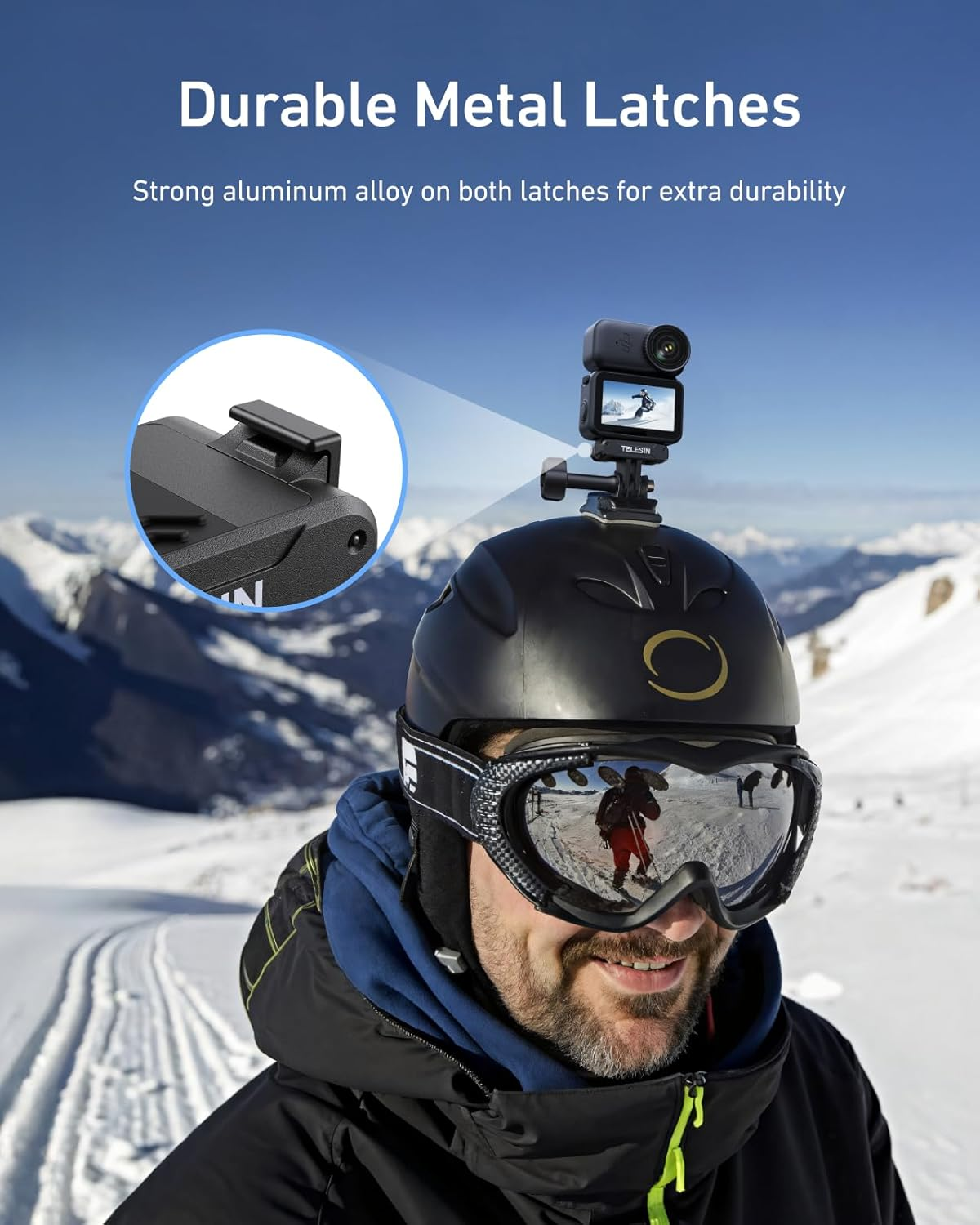 TELESIN Magnetic Quick Release Adapter Mount for DJI Osmo Nano, Adapter Base for DJI Osmo Nano Accessories, with Dual-Direction Magnet, Hypermagnetic Force&Metal Latches, Shock-Absorbing Silicone Pad image number 2