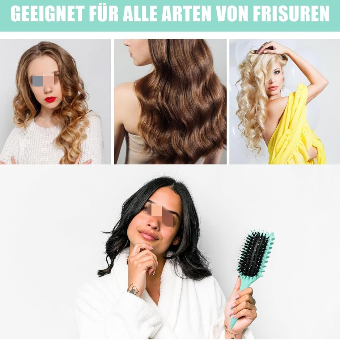 Curl Hair Brush, Curl Define Styling Brush, 2024 Bounce Curl Brush, Hair Brush for Detangling, Shaping & Defining Curls (Green) image number 6