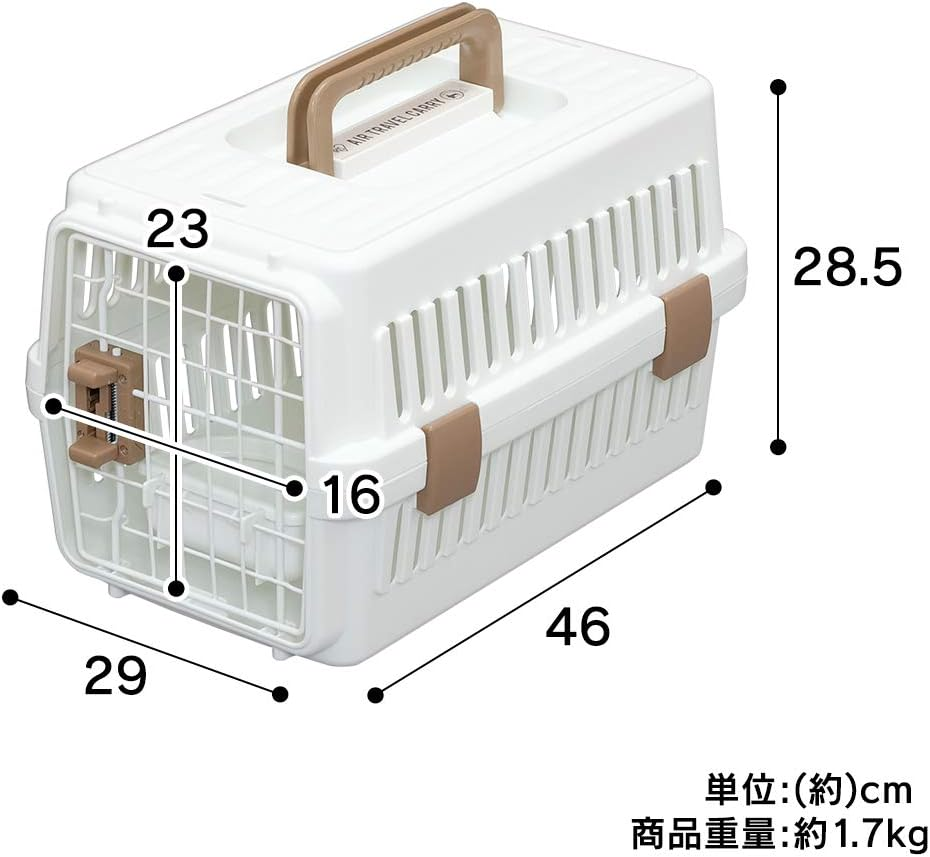 Iris Ohyama Pet Carrier for Ultra-Small Dogs and Cats, White, Width 11.4 X Depth 18.1 X Height 11.2 Inches (29 X 46 X 28.5 Cm) image number 2