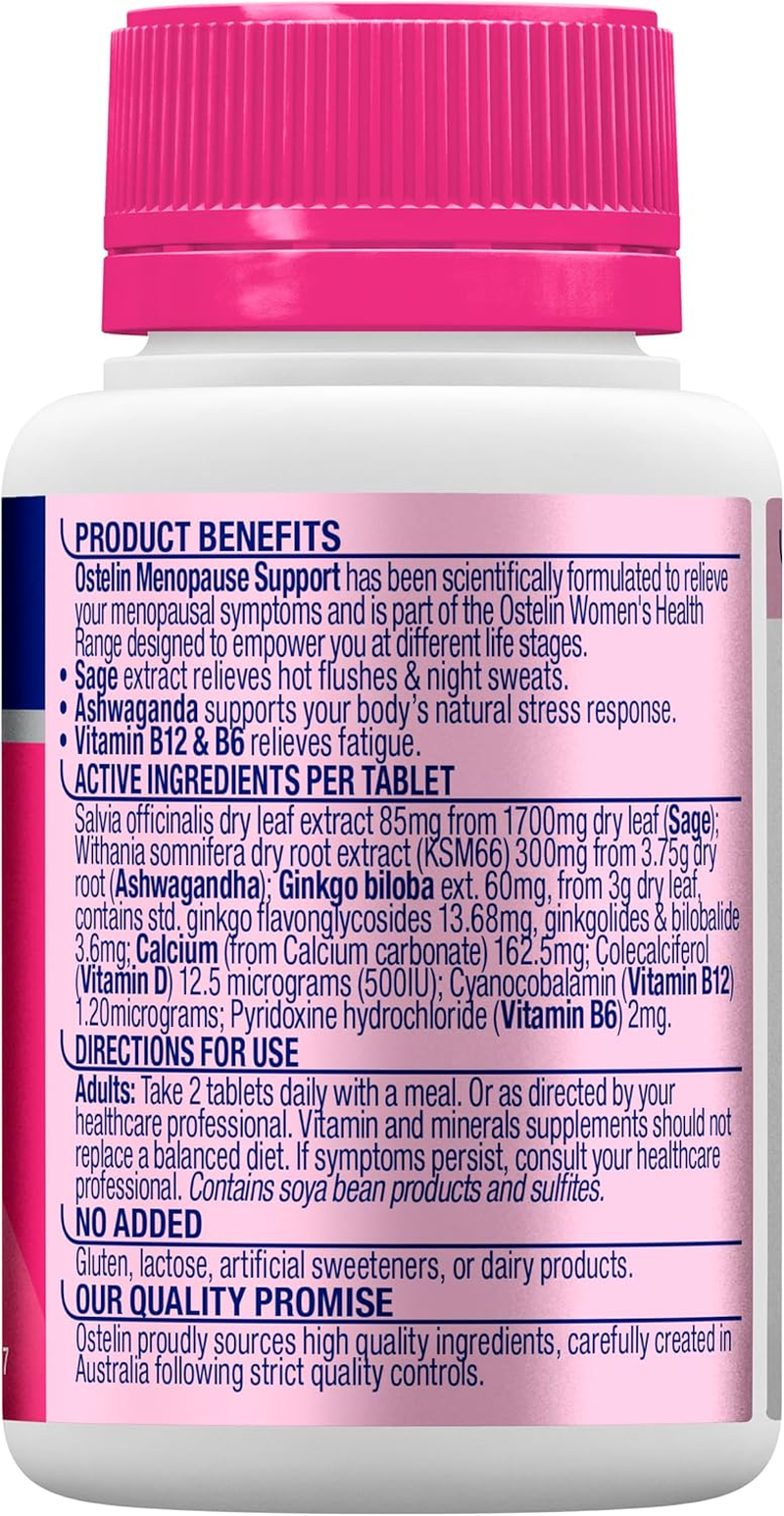 Ostelin Menopause Support 60 Tablets image number 2