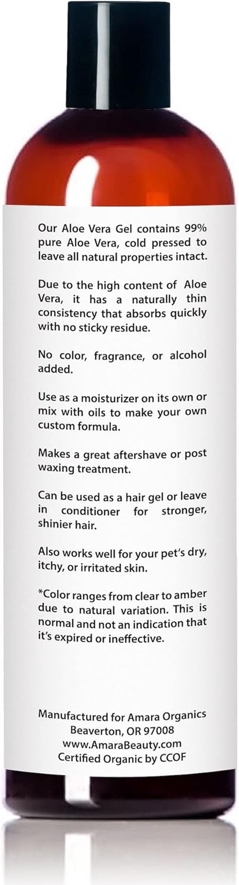 Amara Organics Aloe Vera Gel from Organic Cold Pressed Aloe, 8 Fl. Oz. image number 2