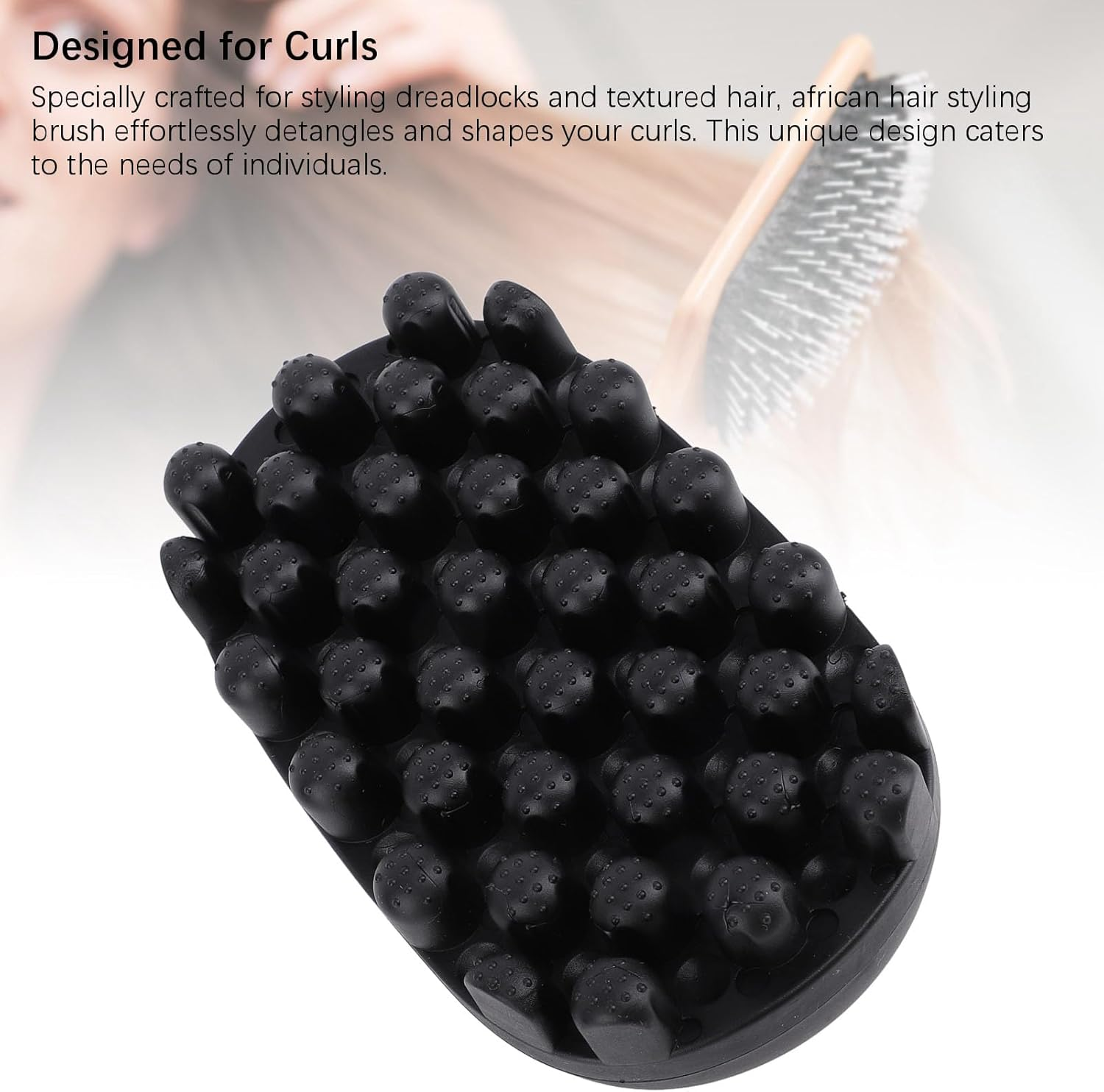 Pack of 2 Rubber Curling Brush, Twist Styler Brush, Rubber Twist Curls Hair Brush, Hair Wave Tool, Large Small Curling Comb for Afro Curls, Dirty Braided image number 5