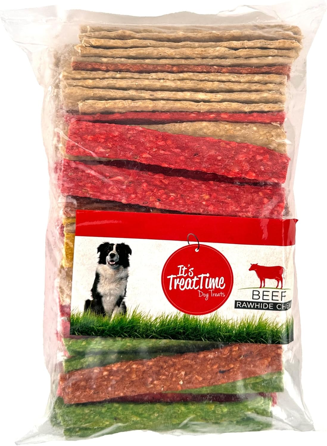 It'S Treat Time Dog Rawhide Munchy Strips 12.5Cm (100 Pack) - Long-Lasting Dog Treats, Dental Chews for Dogs, Teeth Cleaning, Tartar Control, Oral Health