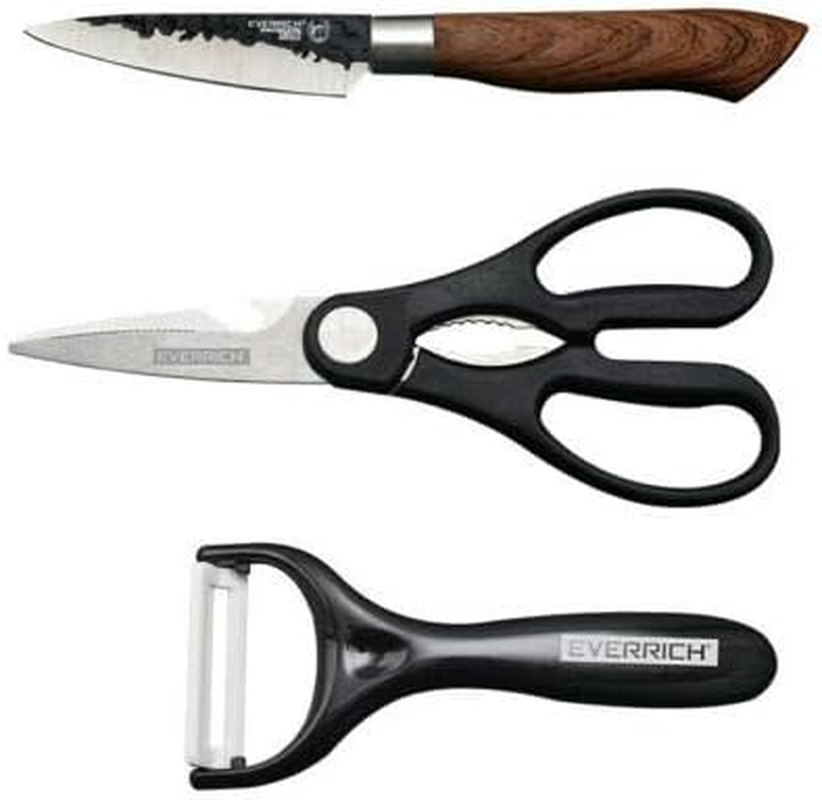 6 PCS Non-Stick Coating Finish Kitchen Knife Knives Set, Chef Knife 8'', Carving Knife 8'', Small Cleaver 8'', Paring Knife 3.5'', Scissors image number 6