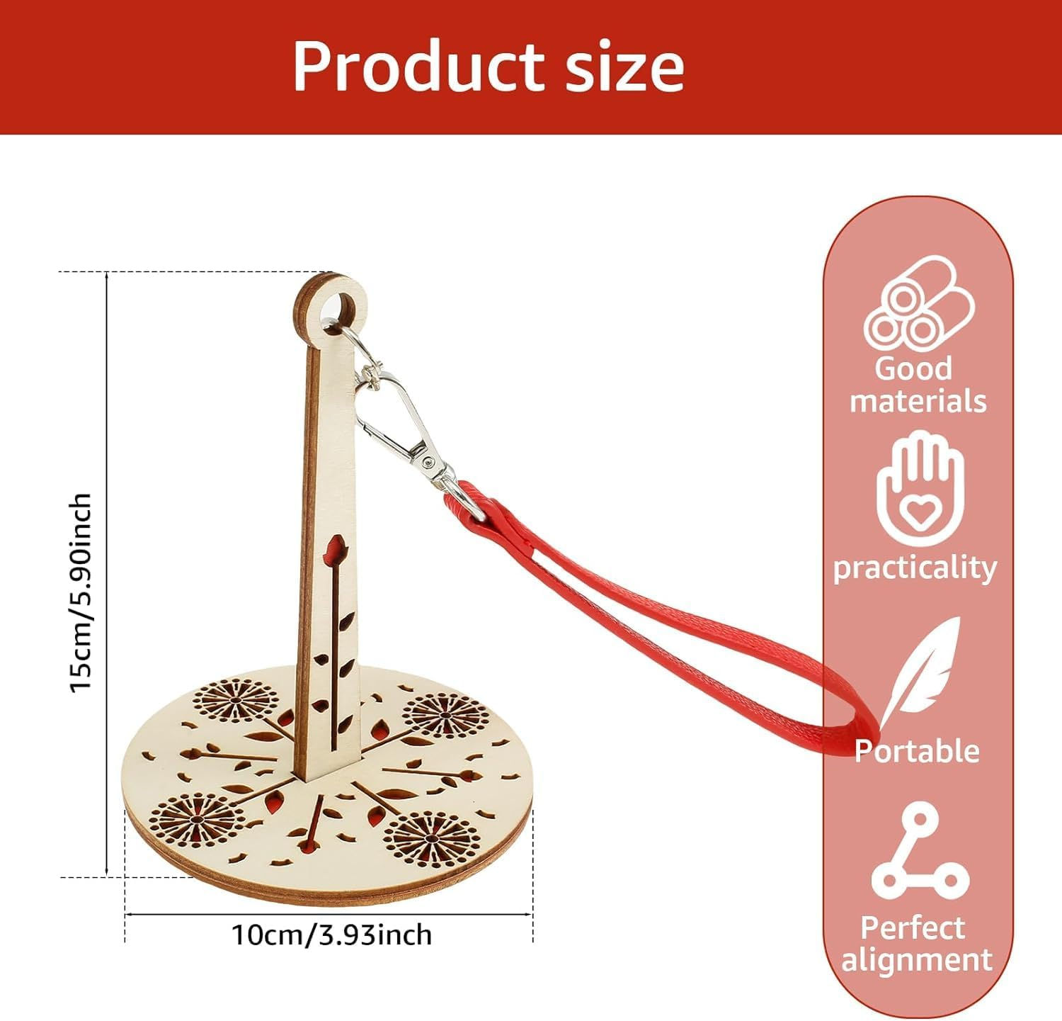 Walquicks Portable Wrist Yarn Holder, Mini Yarn Minder Prevents Yarn Tangling and Misalignment, for Crocheting, Wooden Yarn Organizer to Prevent Entanglement, String Dispenser for Craft Lovers Gift