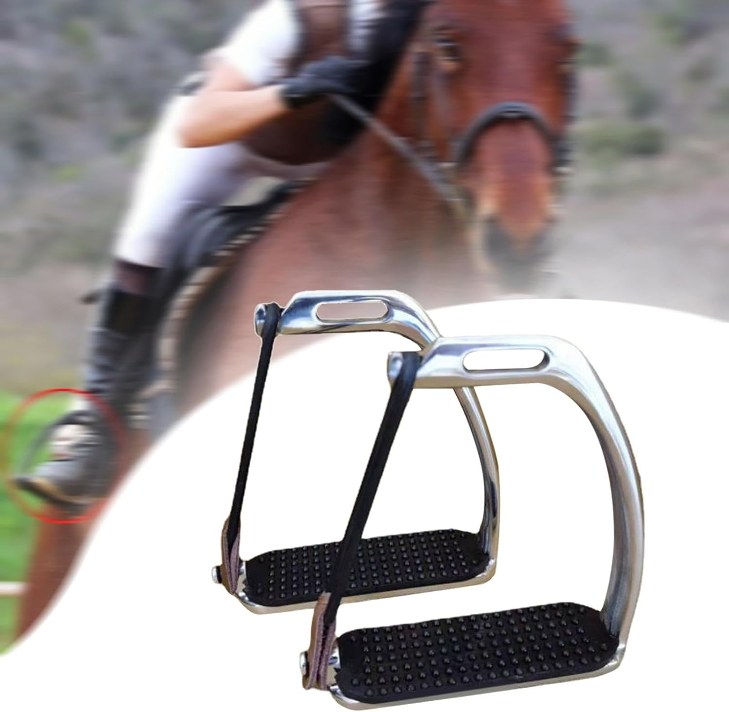 Horse Riding Stirrups 2Pieces Durable Training Tool Hose Saddle Safety Stirrup for Equestrian Sports Outdoor Men and Women