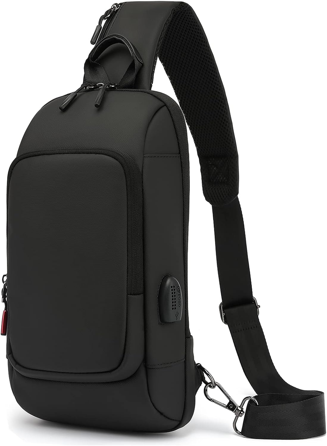 Qiccijoo Sling Bag Crossbody Backpack for Men Women Small Sling Backpack Travel Hiking Backpack with USB Charger Port anti Theft Shoulder Bag Multipurpose Chest Bag(Black) image number 1