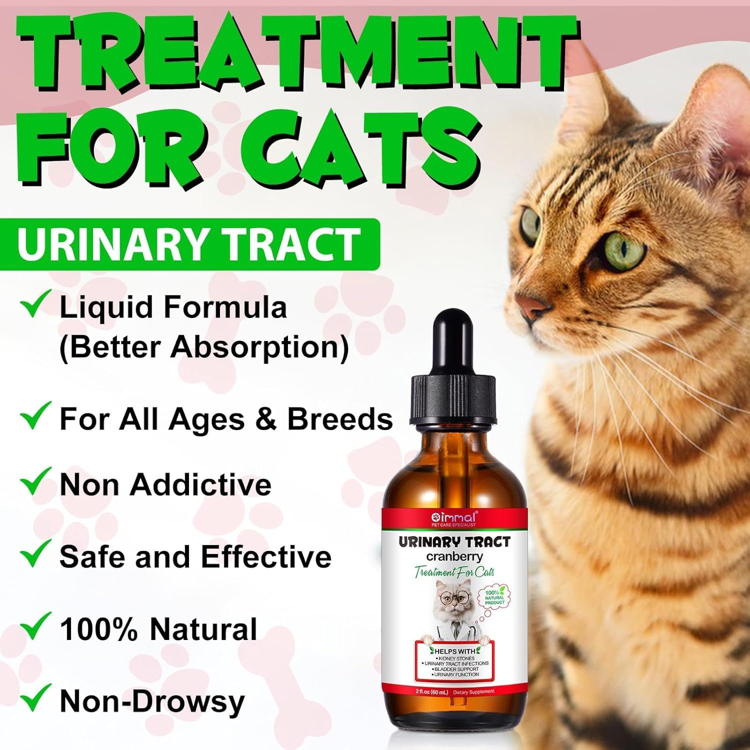 Urinary Tract Support for Cats 60Ml | Natural Liquid Supplement for Urinary Health & Comfort | Supports Bladder Function & Kidney Health | Easy-To-Use Drops image number 2
