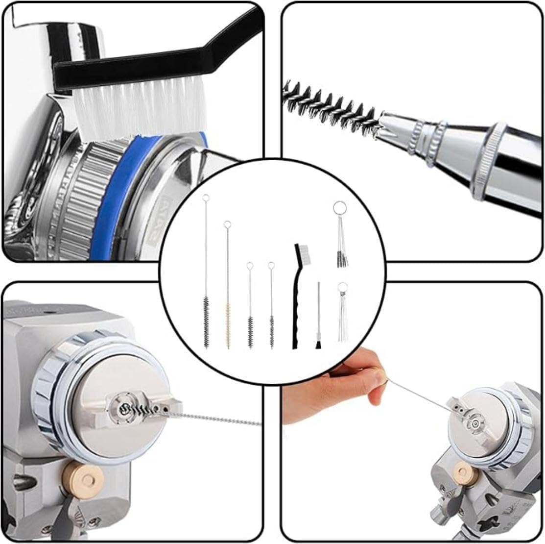 Paint Spray Gun Cleaning Kit, 21 Piece Nylon Mini Tube Brush Set with Needle, Paint Spray Gun Cleaning Brush,Paint Gun Cleaning Brush Spray Gun Cleaning Brush,Paint Spray Gun Cleaning Brush image number 3