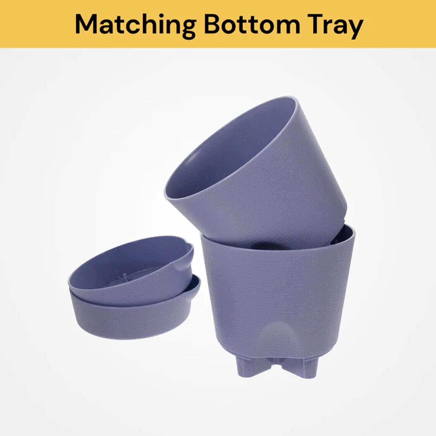 EZONEDEAL Indoor Self-Watering Planters, Planter Pots Indoor Self-Watering Planters with Drainage Holes & Saucers, Plastic Flower Pots, Nursery Planting Pots for Indoor Outdoor Plants (Grey)