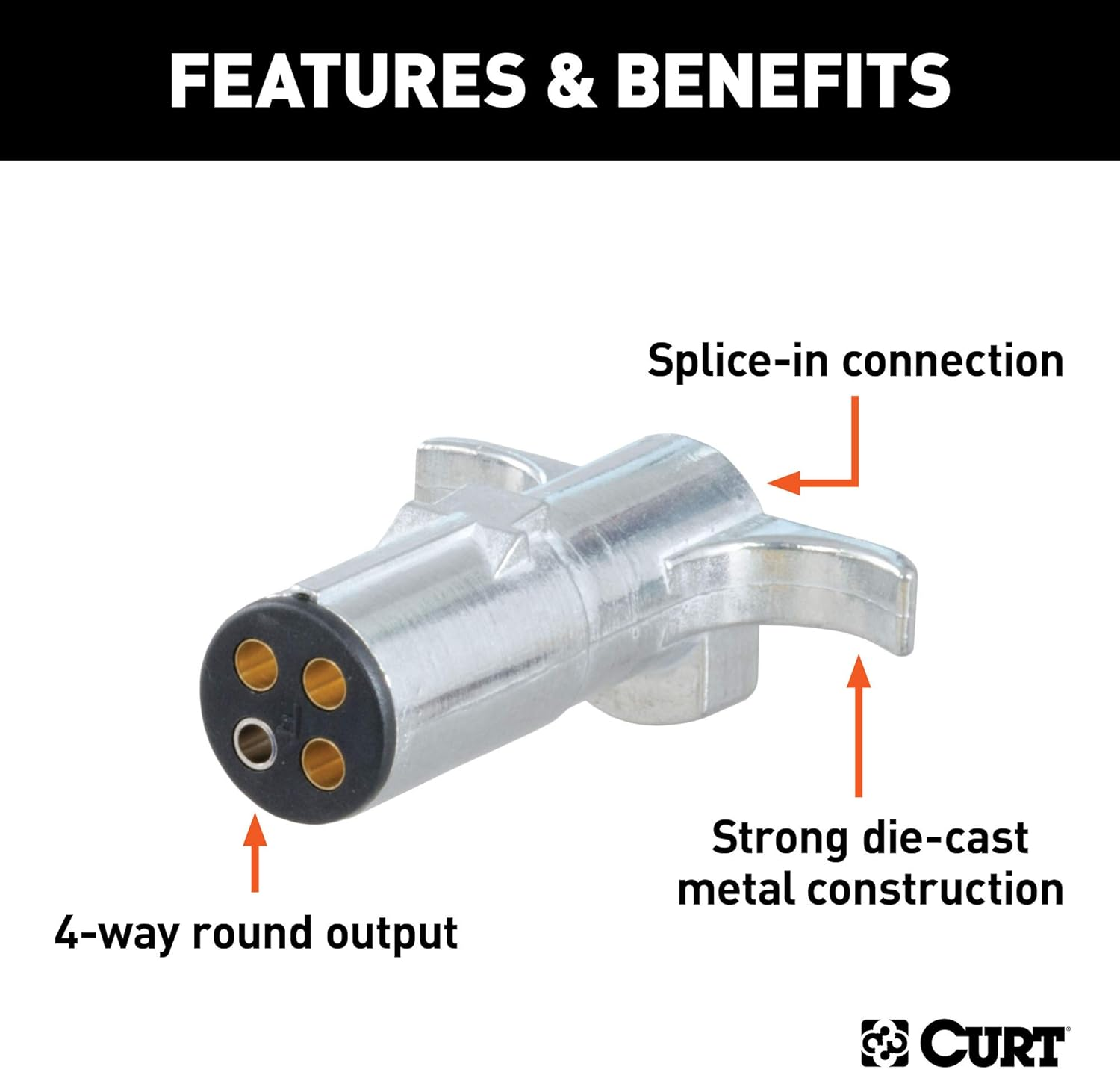 CURT 58060 4-Way round Connector Plug image number 1
