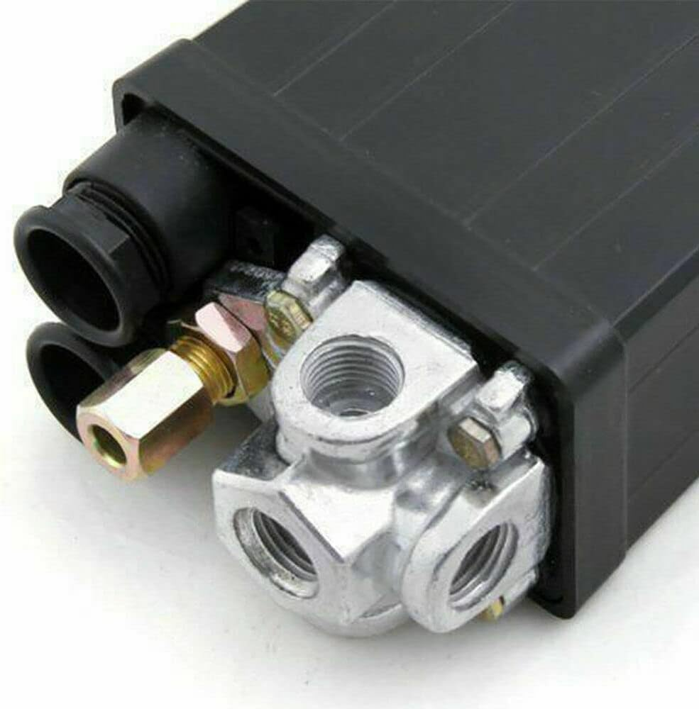 LEDON 90-120 PSI Air Compressor Pressure Switch Control Valve Heavy Duty - Black - Automatic Operation, Durable Copper Connector - ON/OFF Switch Knob, Easy to Install - Air Compressor Switch image number 1