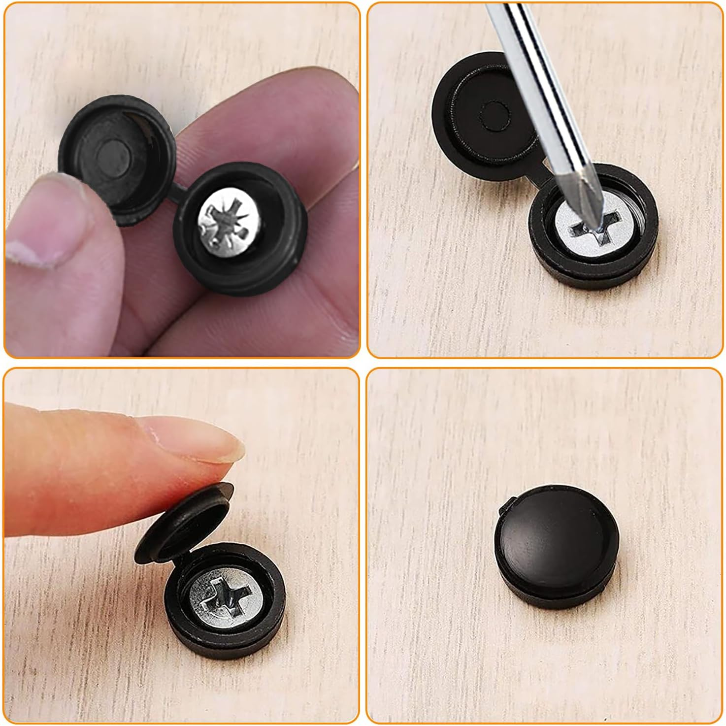 48 Pcs Number Plate Screws and Caps Set, 12 Black, 12 White and 12 Yellow, 12 Self Tapping Screws, License Plate Screw Caps Car License Plate Fixing Devices image number 4