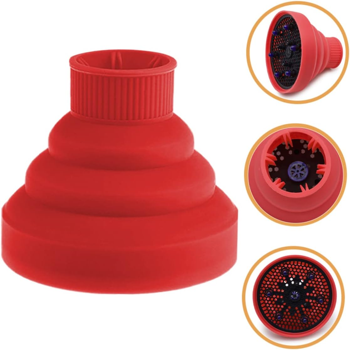 Healeved 2Pcs Silicone Hair Diffuser Cover for Blow Dryer Home Salon Hair Dryer Diffuser Attachment to Protect Curly image number 4