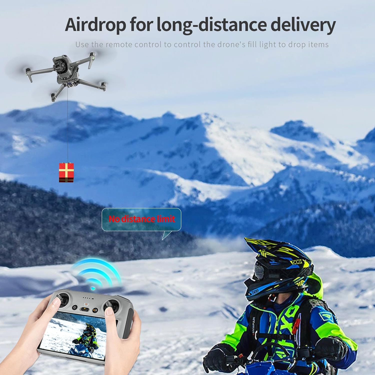 Drone Drop Release Airdrop Device for DJI AIR 3, Delivery Device Wedding Drone Bait Release Compatible with Gopro 3